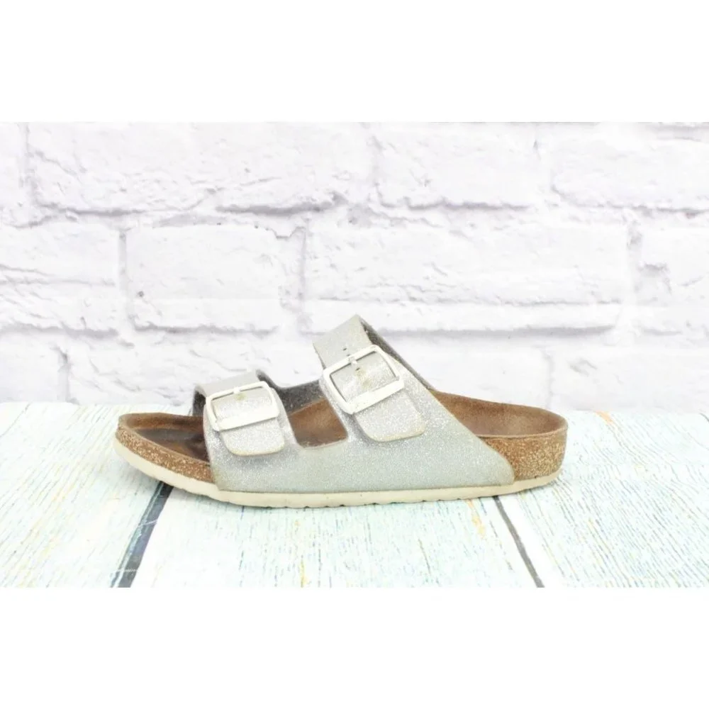 *Birkenstock Arizona Gray Nubuck 2 Strap Buckle Sandals Shoes Size EU 32 - Picture 1 of 10
